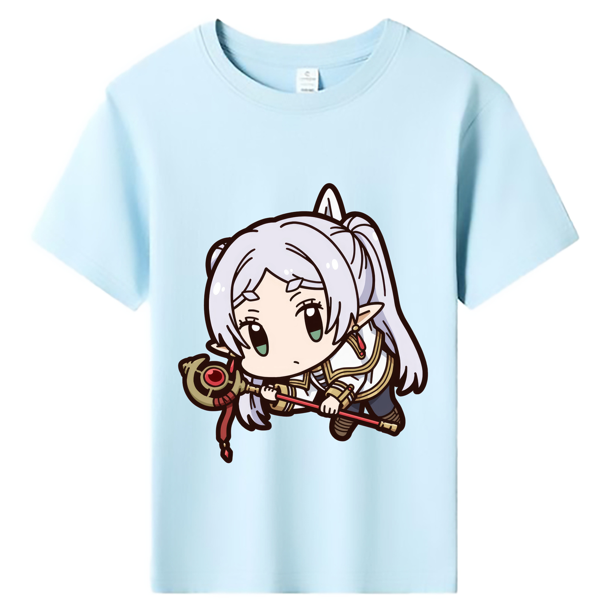 （画像用） 葬送のフリーレン Frieren 綿100％キッズTシャツ（フロントプリント）